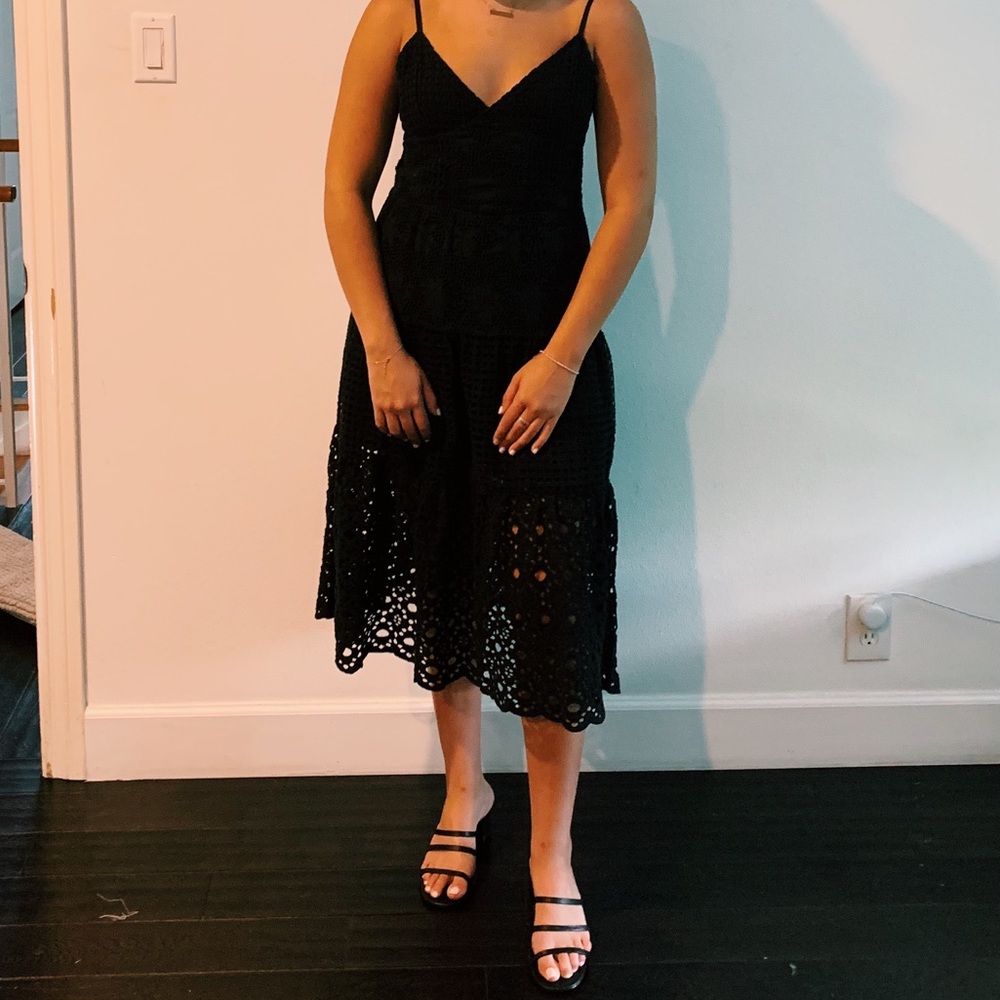 All Lace Navy Dress